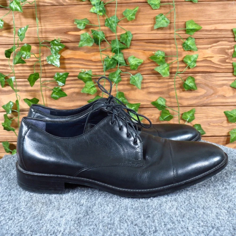 Cole Haan Lenox Hill Men Dress Shoe Size‎ 9 Casual Formal Black Leather Cap Toe